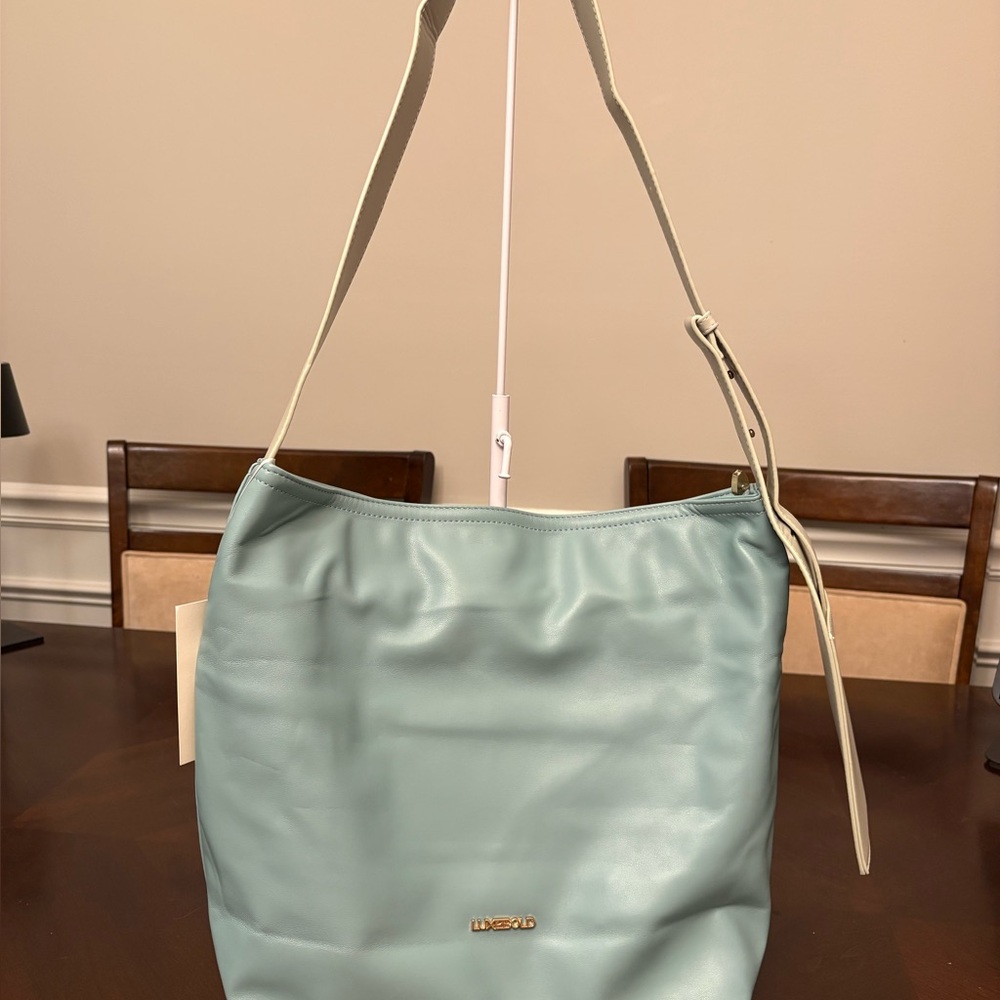 LuxeBold Hobo Light Blue Leather Shoulder Bag -NWOT